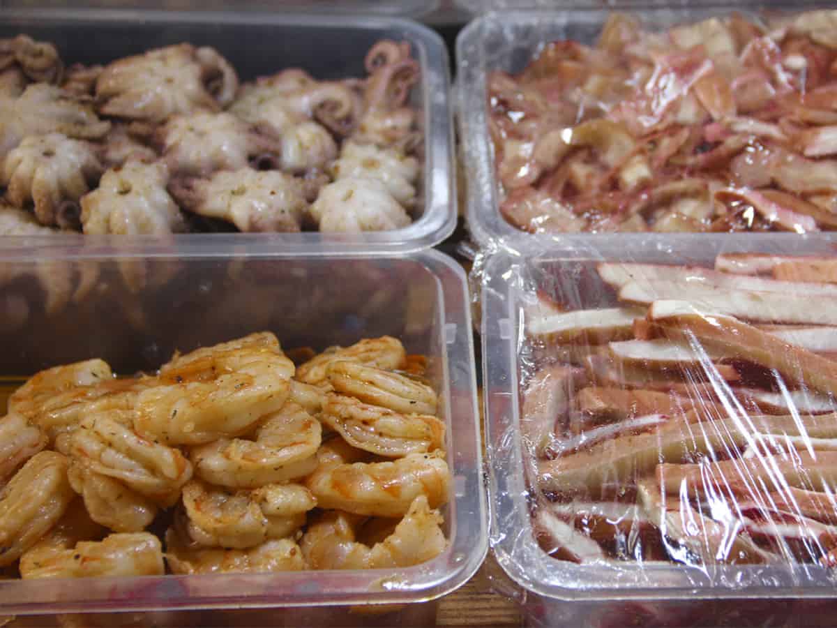 креветки и осьминоги