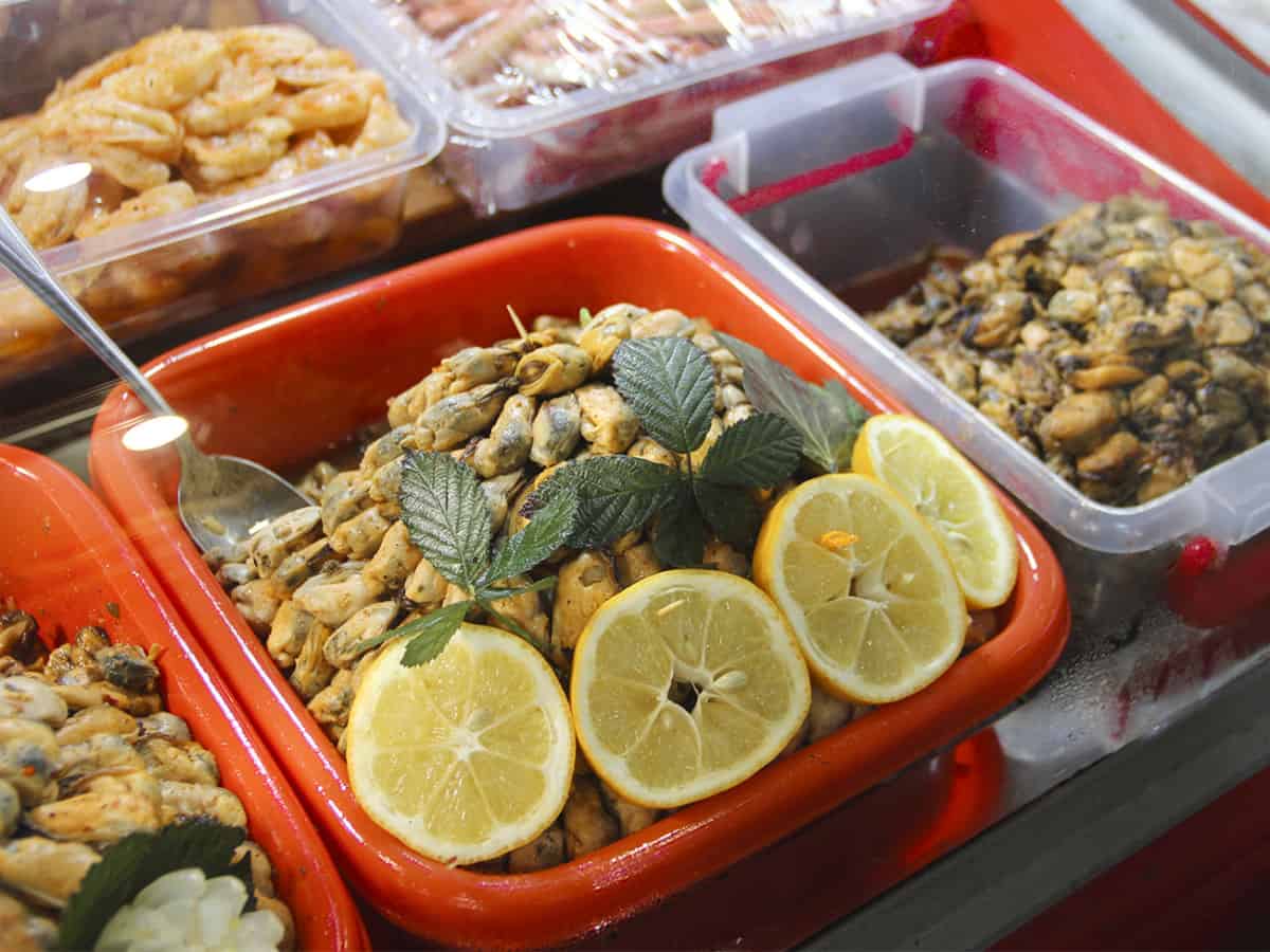 мидии с лимоном