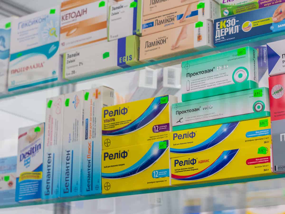 Ассортимент в аптеке Коблево