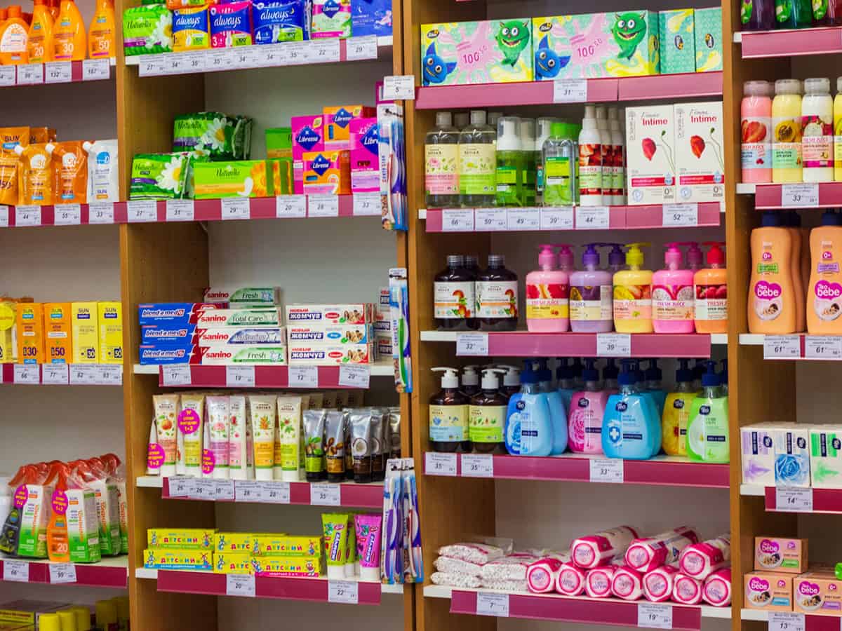 Отдел бытовой химии в магазине Коблево