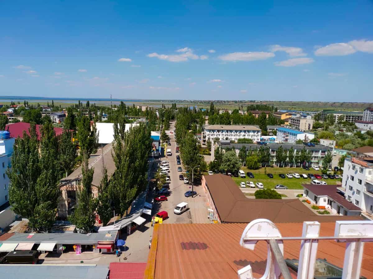 Коблево с высоты вид на дельфинарий