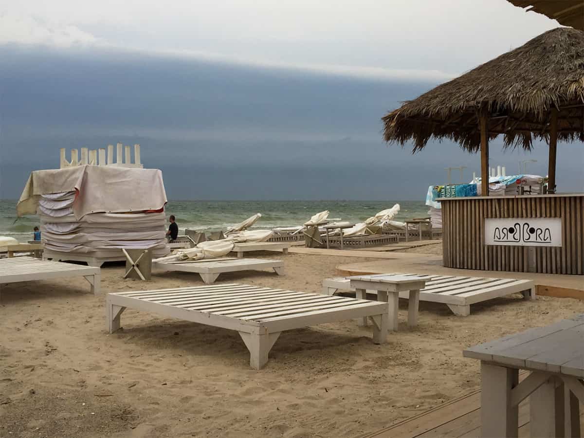 Коблево 07.07.2020 шторм море и тучи