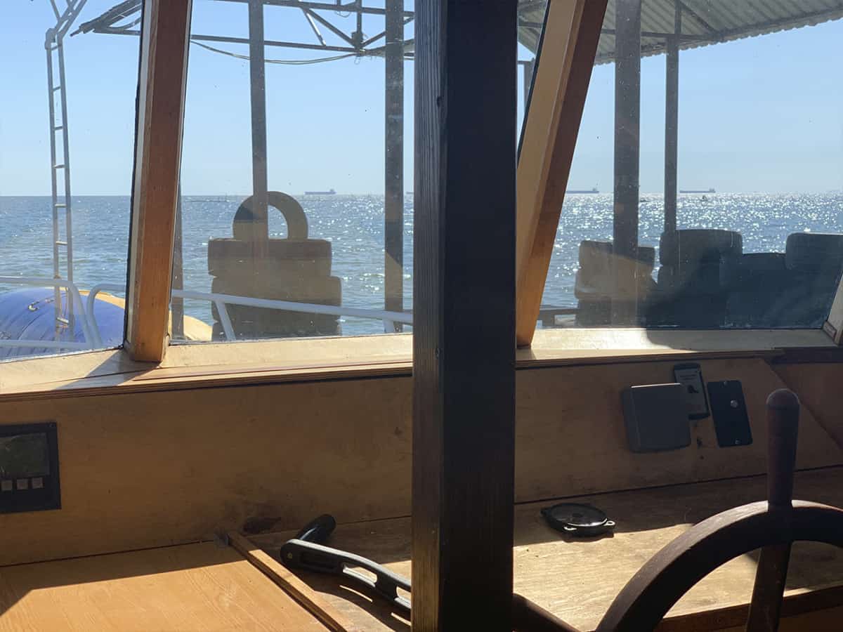 теплоход изнутри в Коблево