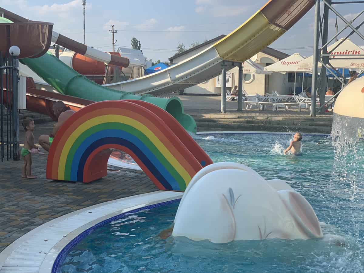 Горки для малышей в аквапарке Орбита в Коблево