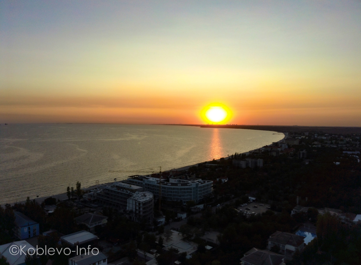 Коблево фото с квадракоптера закат