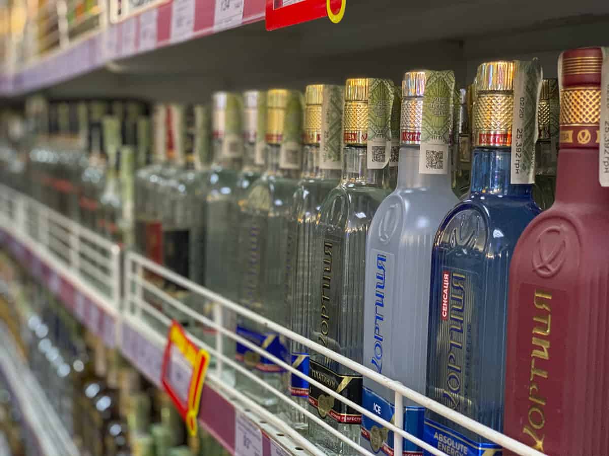 Ассортимент алкогольных напитков в Коблево