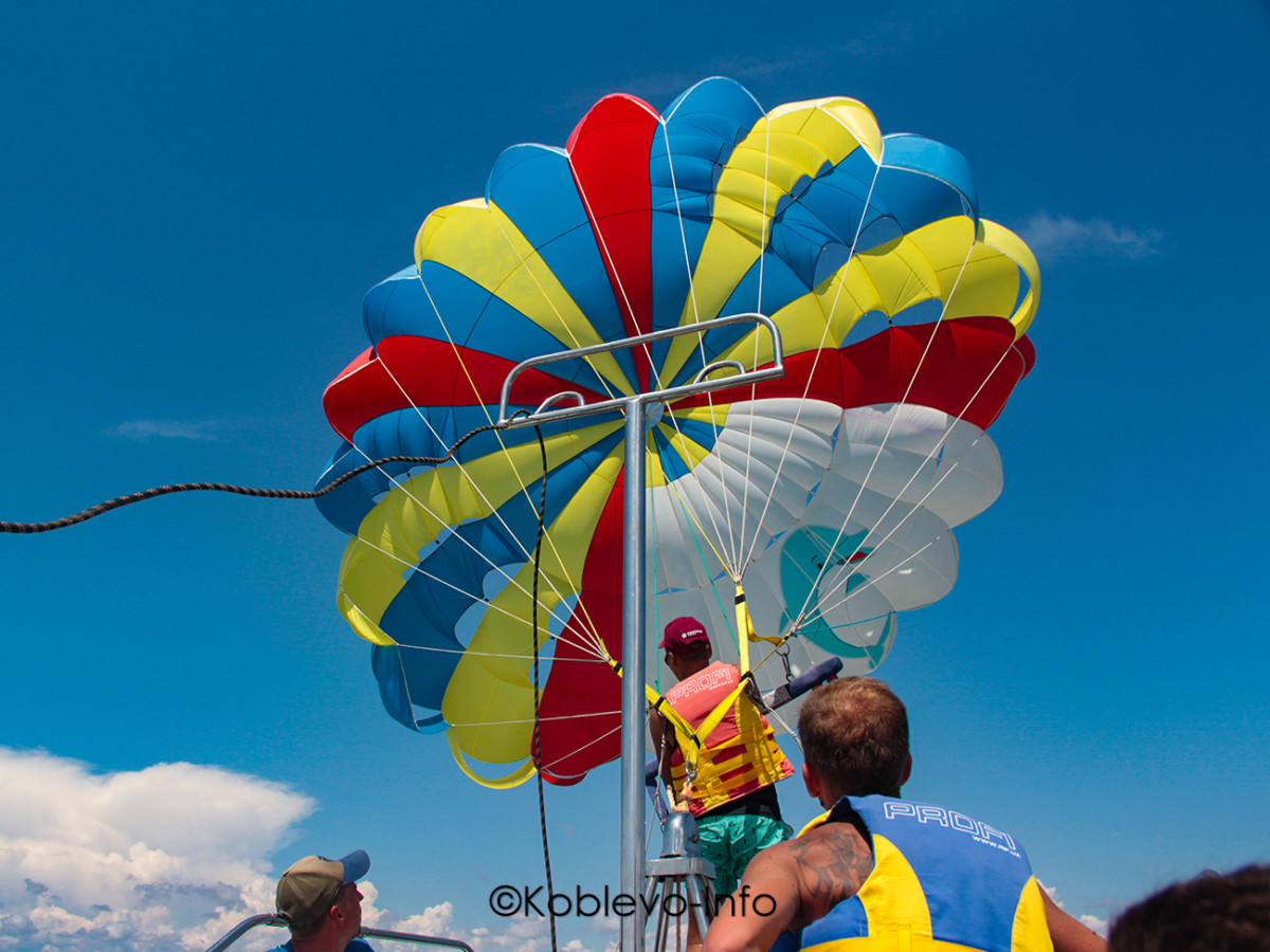 Полт с парашютом в Коблево