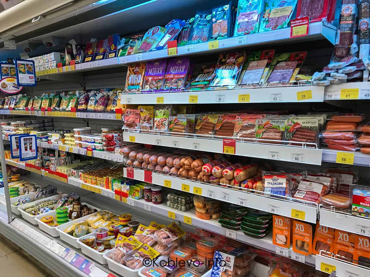 Цены на колбасы в супермаркете Копейка в Коблево